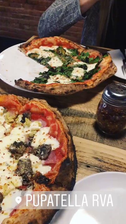 Pupatella - Personal sized pizzas. Yummy but they don't have garlic powder :/ Capricciosa bottom left with garlic - Pizza Near Me - Richmond, Virginia