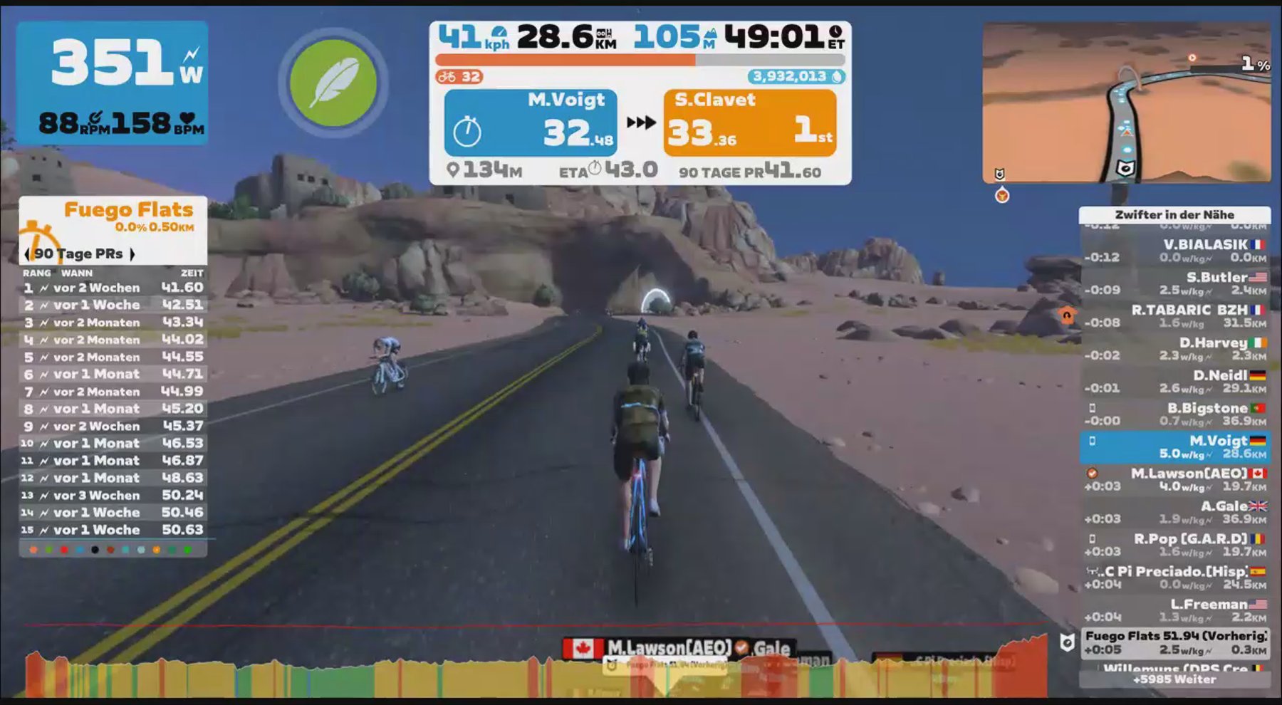 Zwift - Pacer Group Ride: Watopia's Waistband in Watopia with Bernie