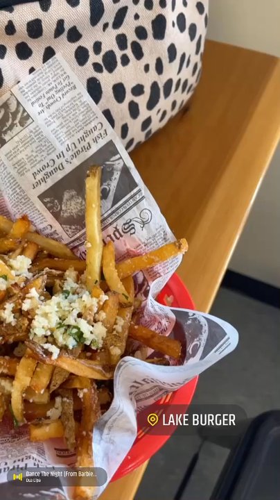 Lake Burger - Parmesan truffle fries, truffle shroom and Swiss, bbq bacon and blue burger. - Hot Dogs Near Me - Kalamazoo, Michigan
