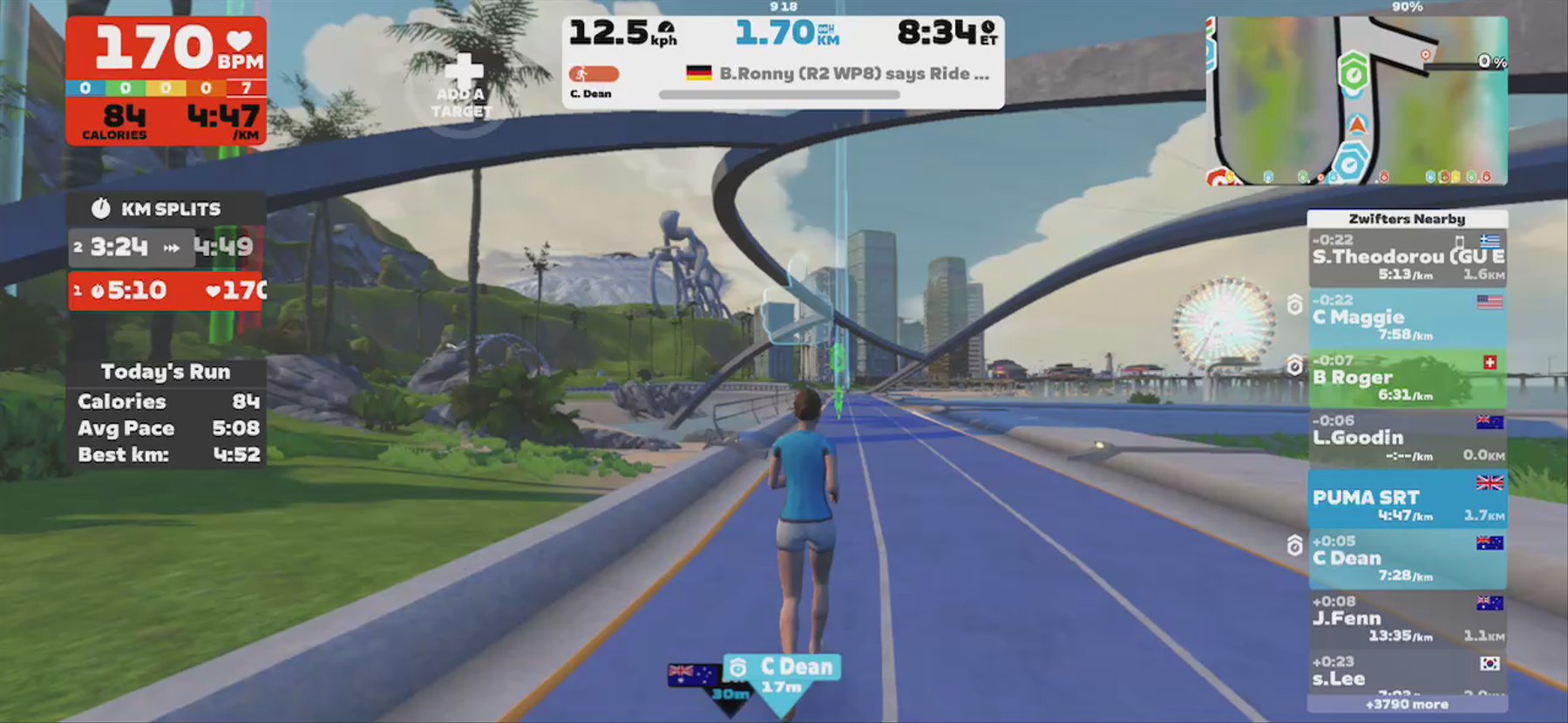 Zwift - Pacer Group Run: May Field in Watopia with Roger