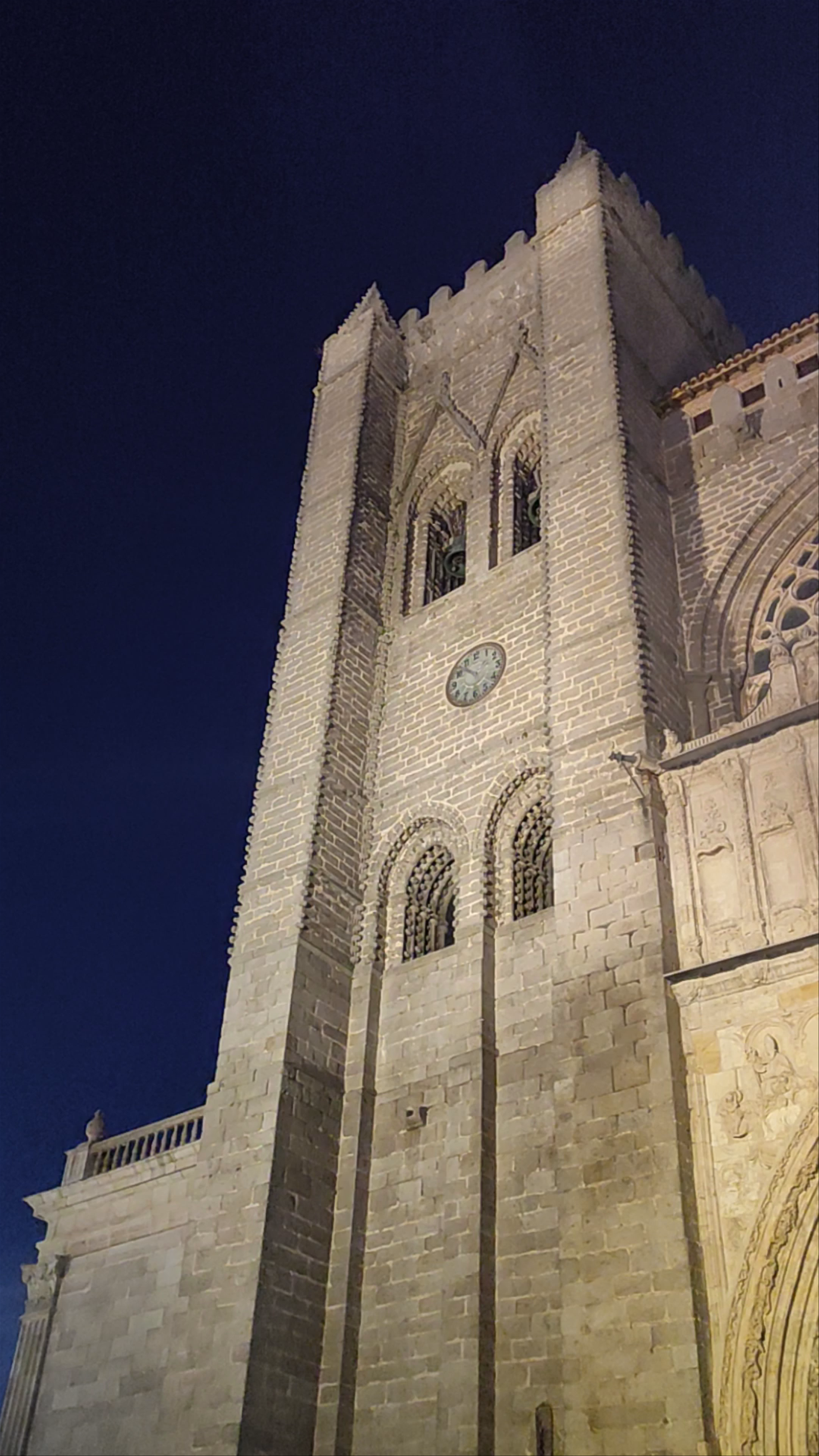 Ávila Cathedral at Night: Gothic Grandeur Under the Starry Sky