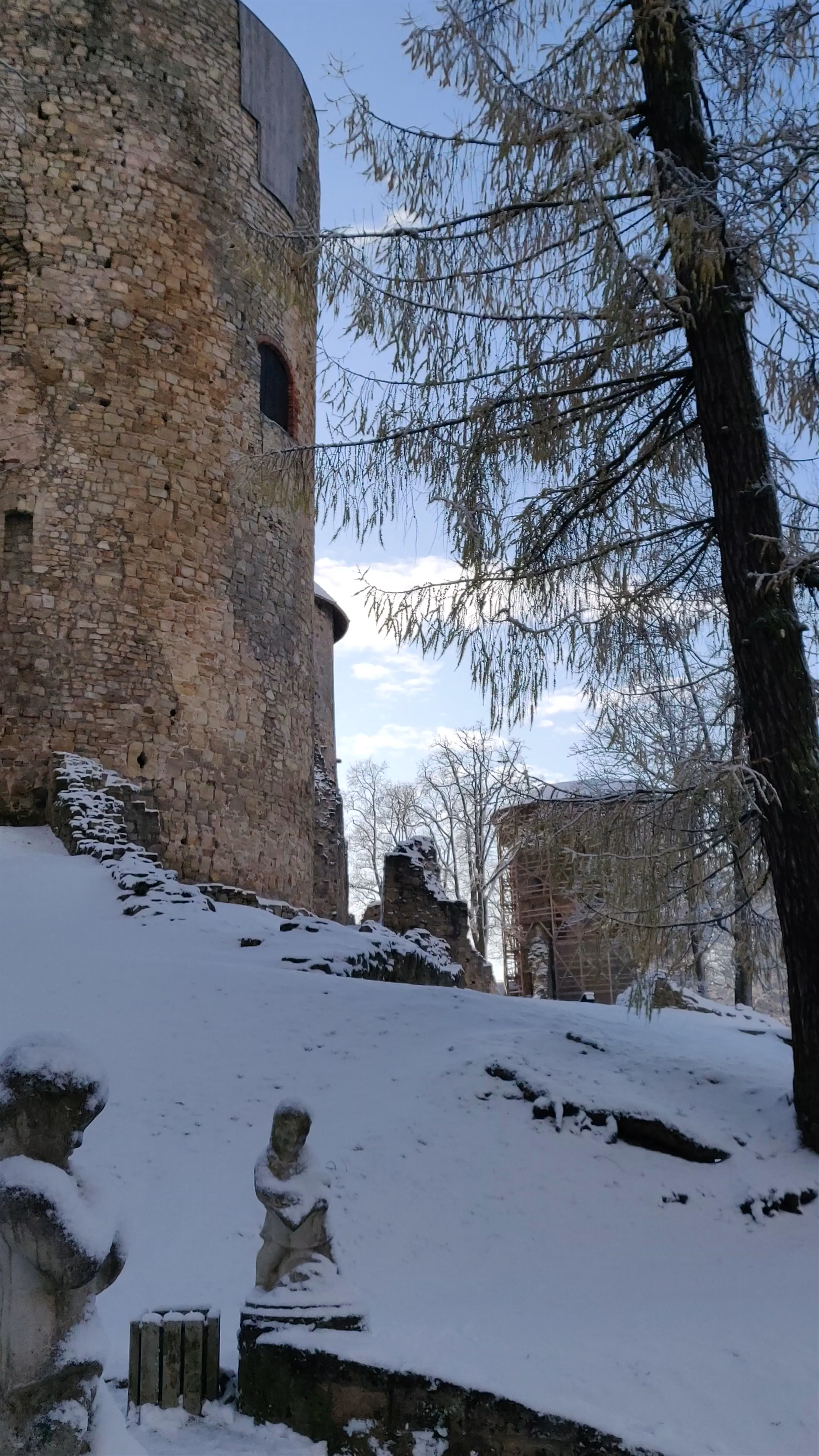 Winter Magic at Cēsu Pils Park and Castle Ruins