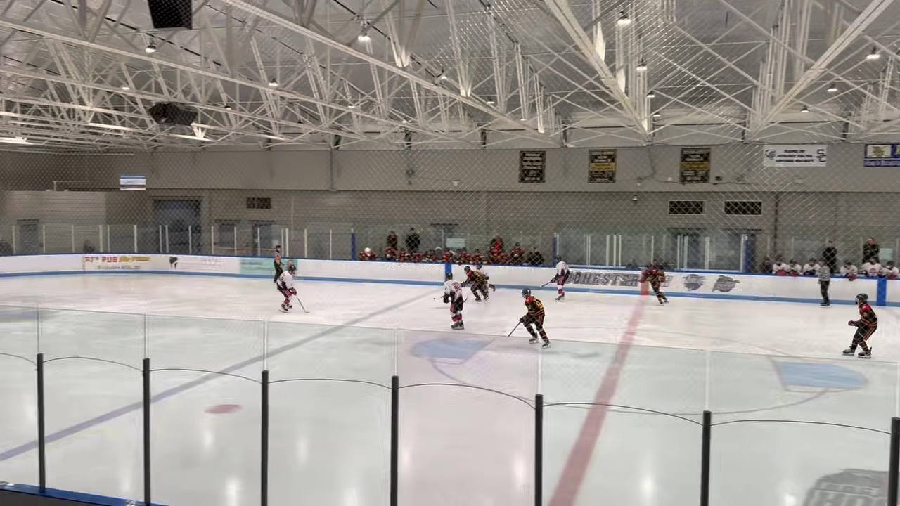 Ethan Okeley attacking the paint and battling to put one in down low