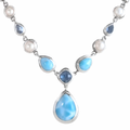 Larimar Gemstone necklace in sterling silver