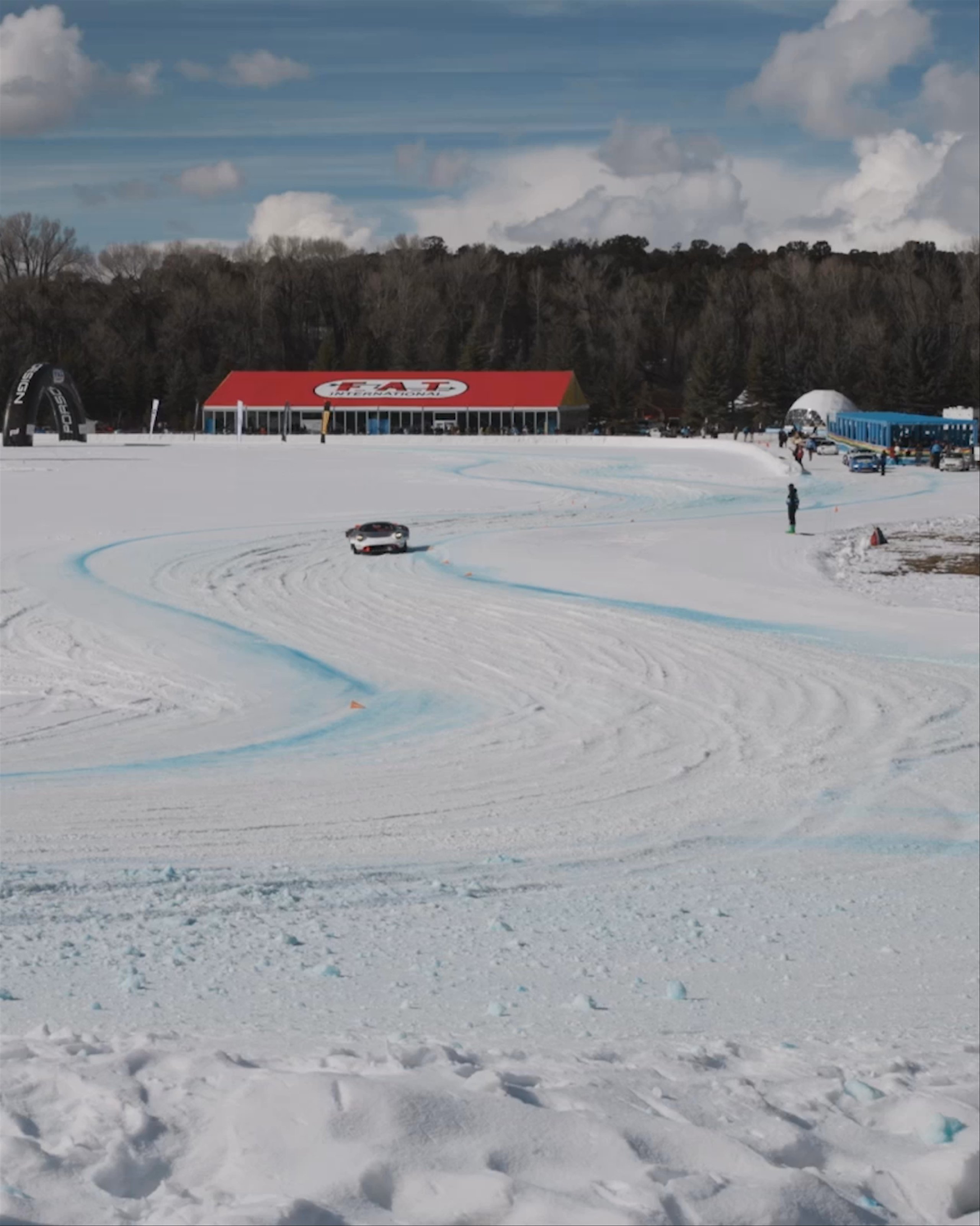 Video of Half11 prototype making a turn on the ice race track