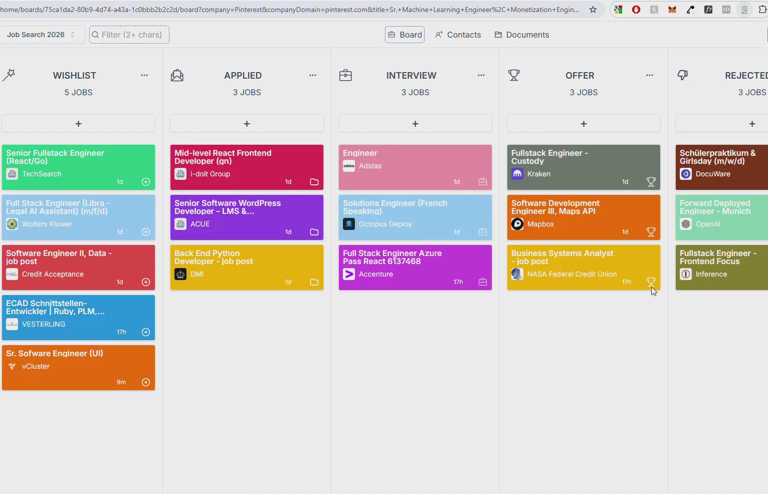 Job Tracker with browser extension image 1
