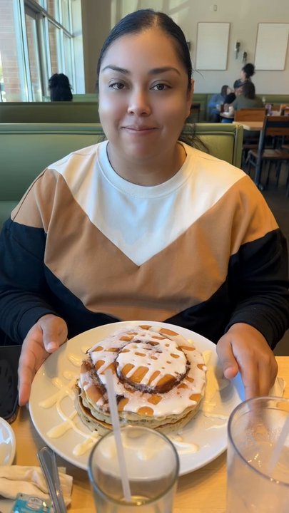 Eggsquisite Cafe - Cinnamon roll pancakes - Breakfast & Brunch Near Me - Mansfield, Texas