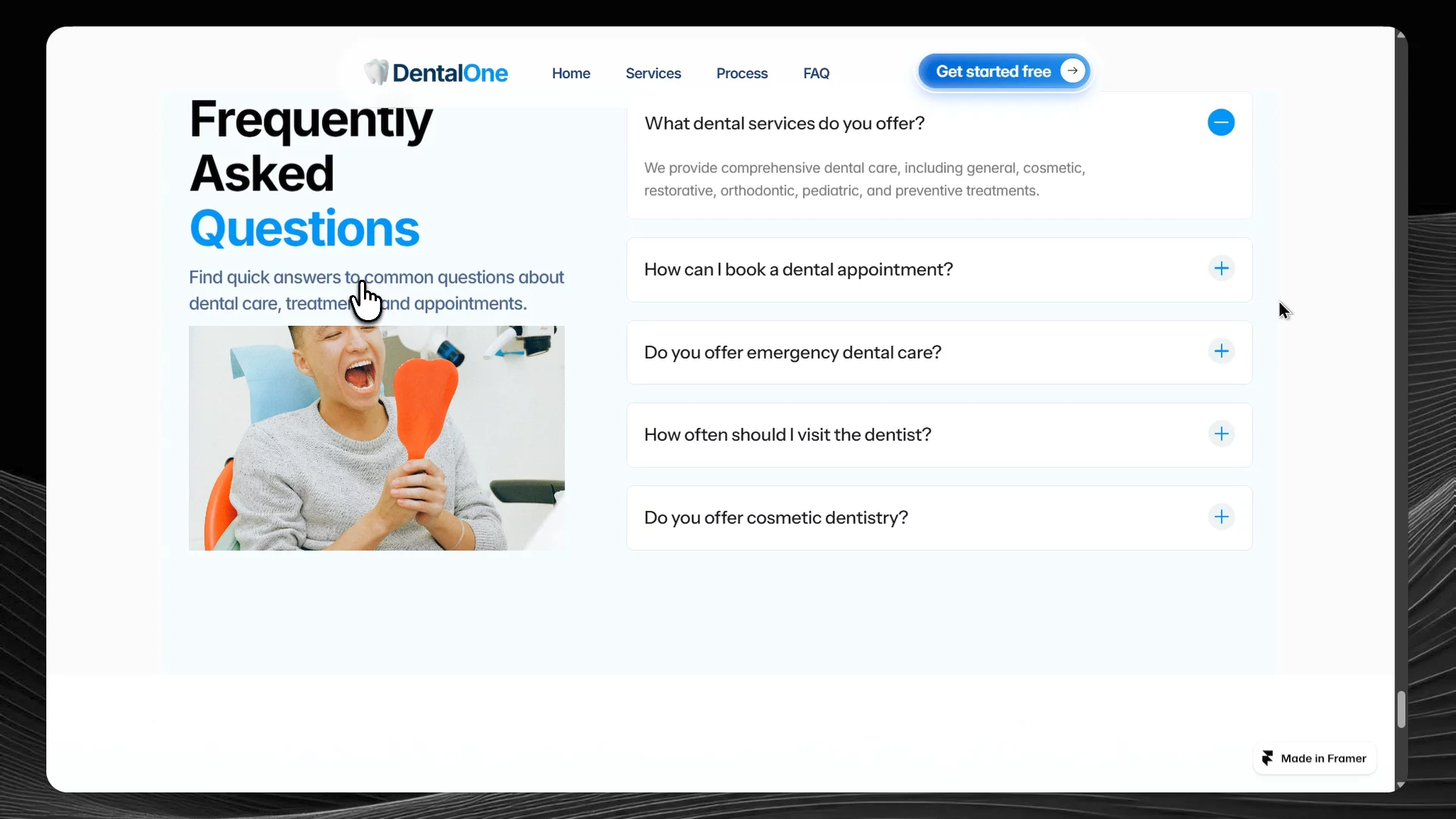 I noticed a common problem with dental websites: they often feel too static and fail to make the experience engaging.So I tried to solve that with DentalOne — a modern dental website concept with a strong visual experience and an interactive 3D tooth element.The goal was simple: → Make dental services feel more modern → Create a stronger first impression → Use 3D interaction to make the website memorable → Keep the overall experience clean and professionalAnd for the launch, DentalOne is FREE for some days.If you're building a dental website, this might save you some time.#Framer #FramerTemplate #WebDesign #UIDesign #DentalWebsite #WebDesignInspiration #3DDesign #DentistWebsite #MadeInFramer