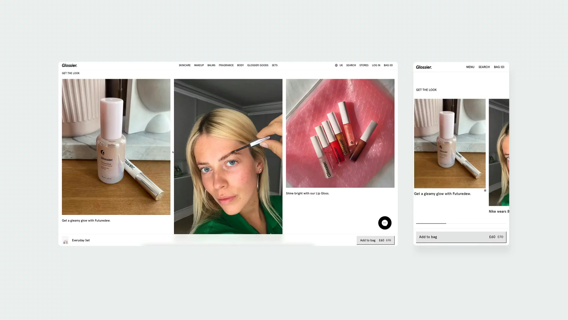 video showing how customers are using Glossier cosmetics