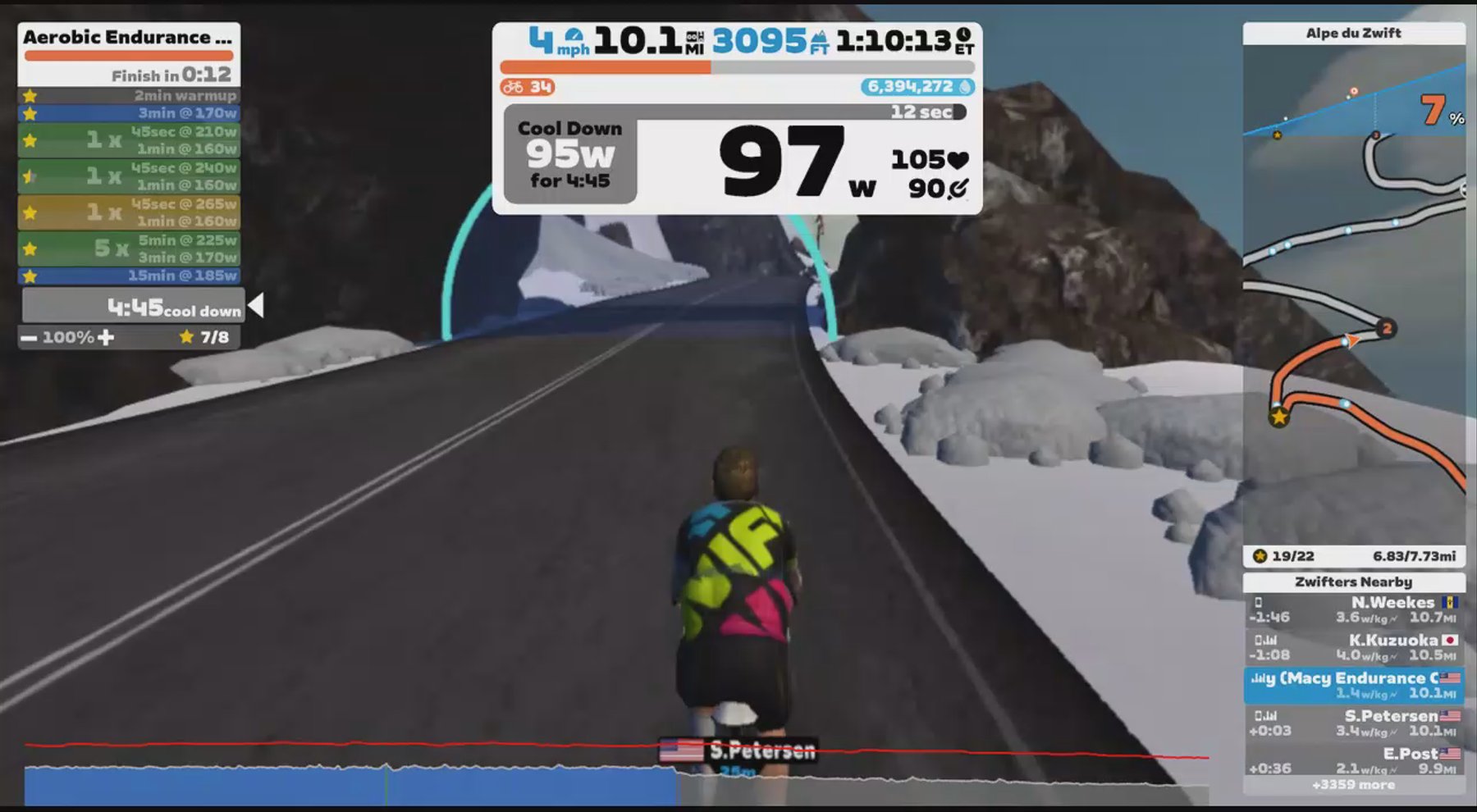 Zwift - Aerobic Endurance with Low Cadence in Watopia