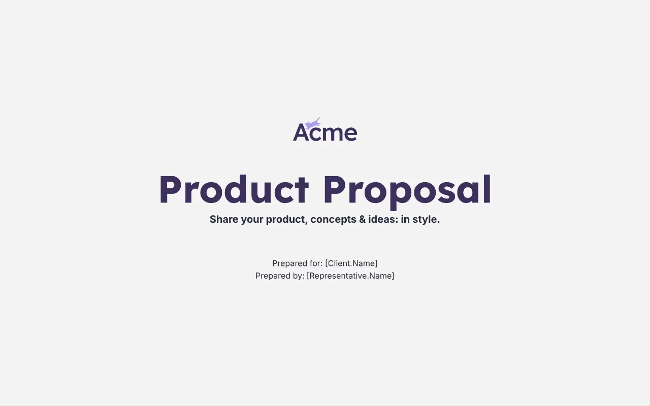 Preview of Product Proposal Template