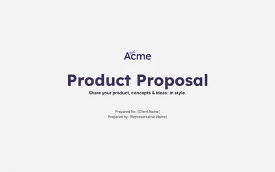 Preview of Product Proposal Template