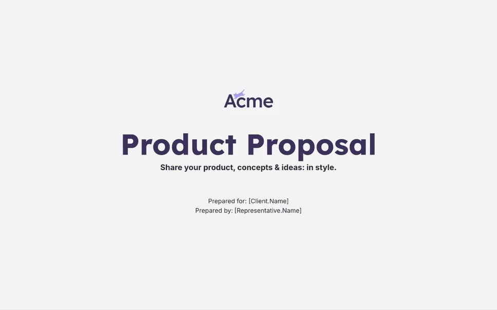 Preview of Product Proposal Template