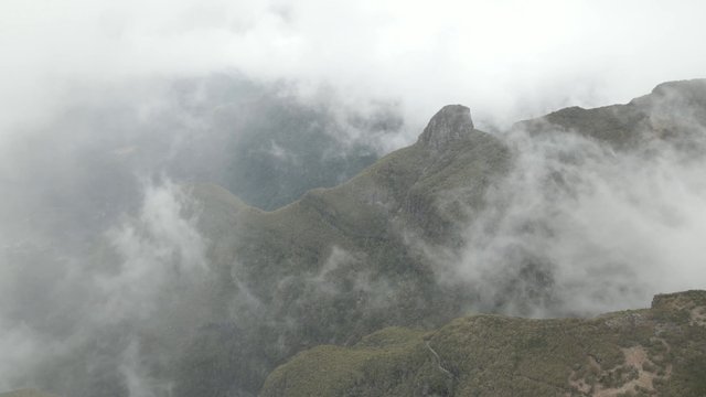 Foggy mountains in Sao Vicente, Portugal