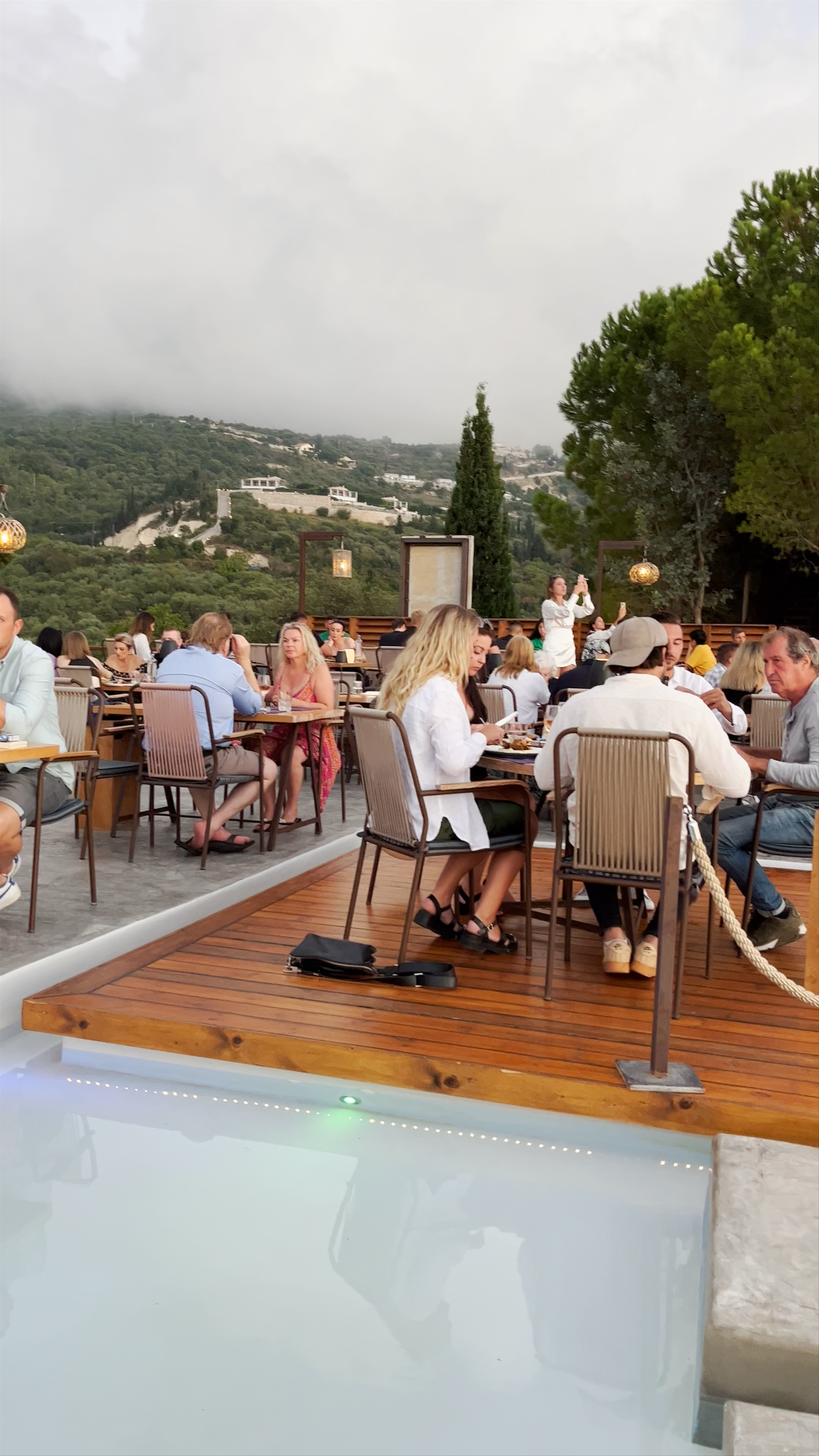 Amente Restaurant & Cocktail Bar at Sunset in Drimonas, Lefkada, Greece