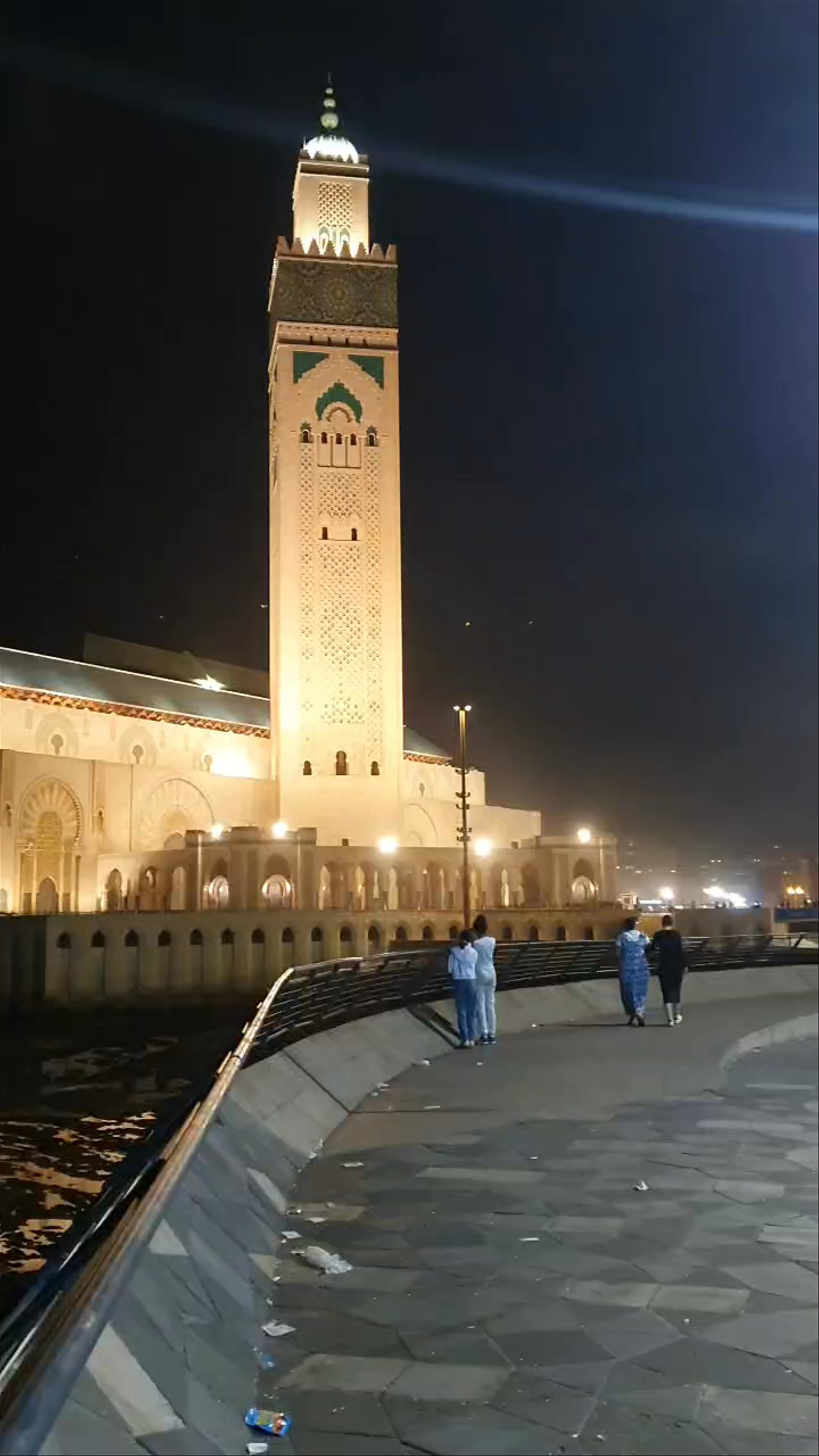 Hassan II Mosque Illuminated at Night in Casablanca