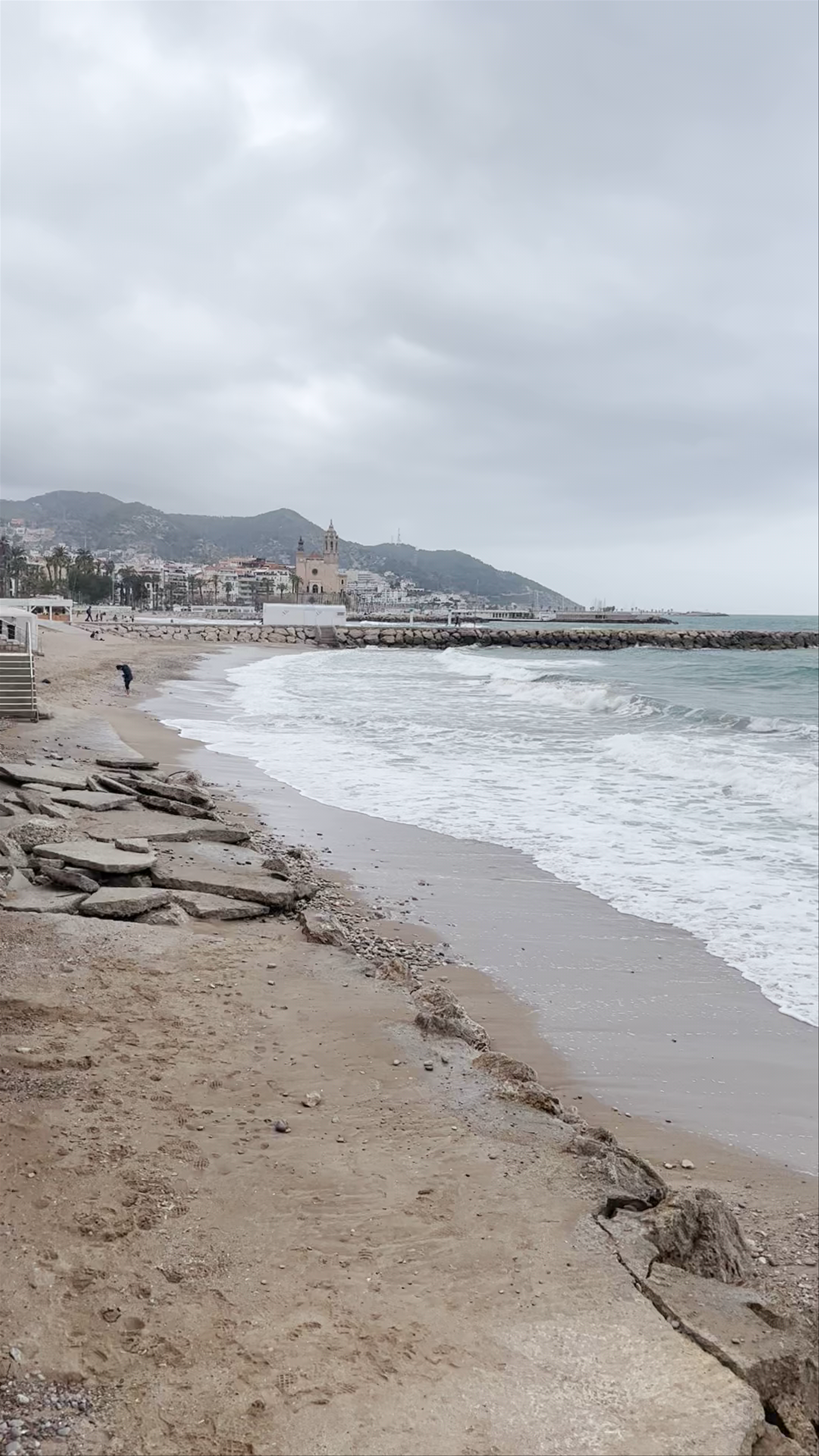 Stormy Coastal Walk in Sitges, Spain