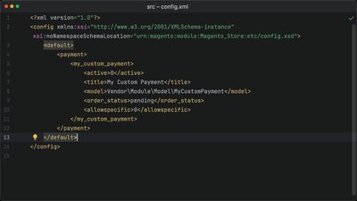 Set default configuration values with XML in Magento