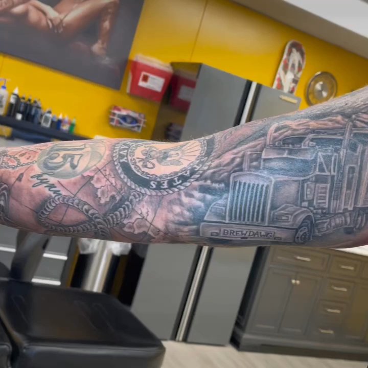 Solid Tattoo - Sleeve Tattoo by Noah at Solid Tattoo in Taylor, Texas. 5 Stars 100%!! - Tattoo Near Me - Taylor, Texas