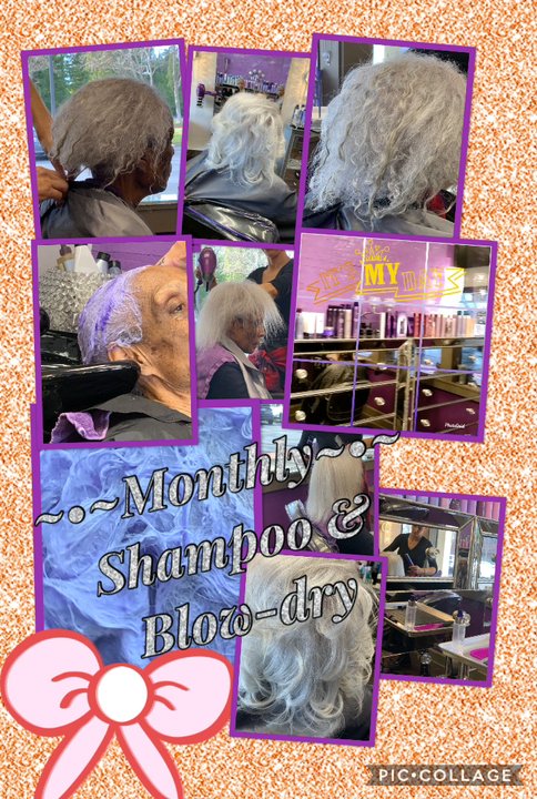 Studio N - Monthly hair wash style. With amika purple shampoo - Hair Extensions Near Me - San Ramon, California
