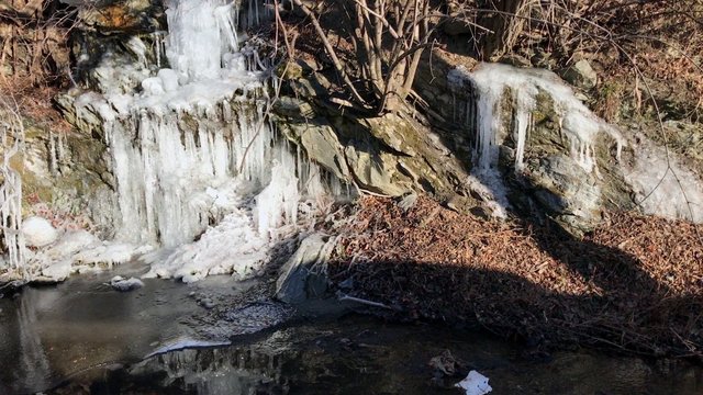 A frozen stream