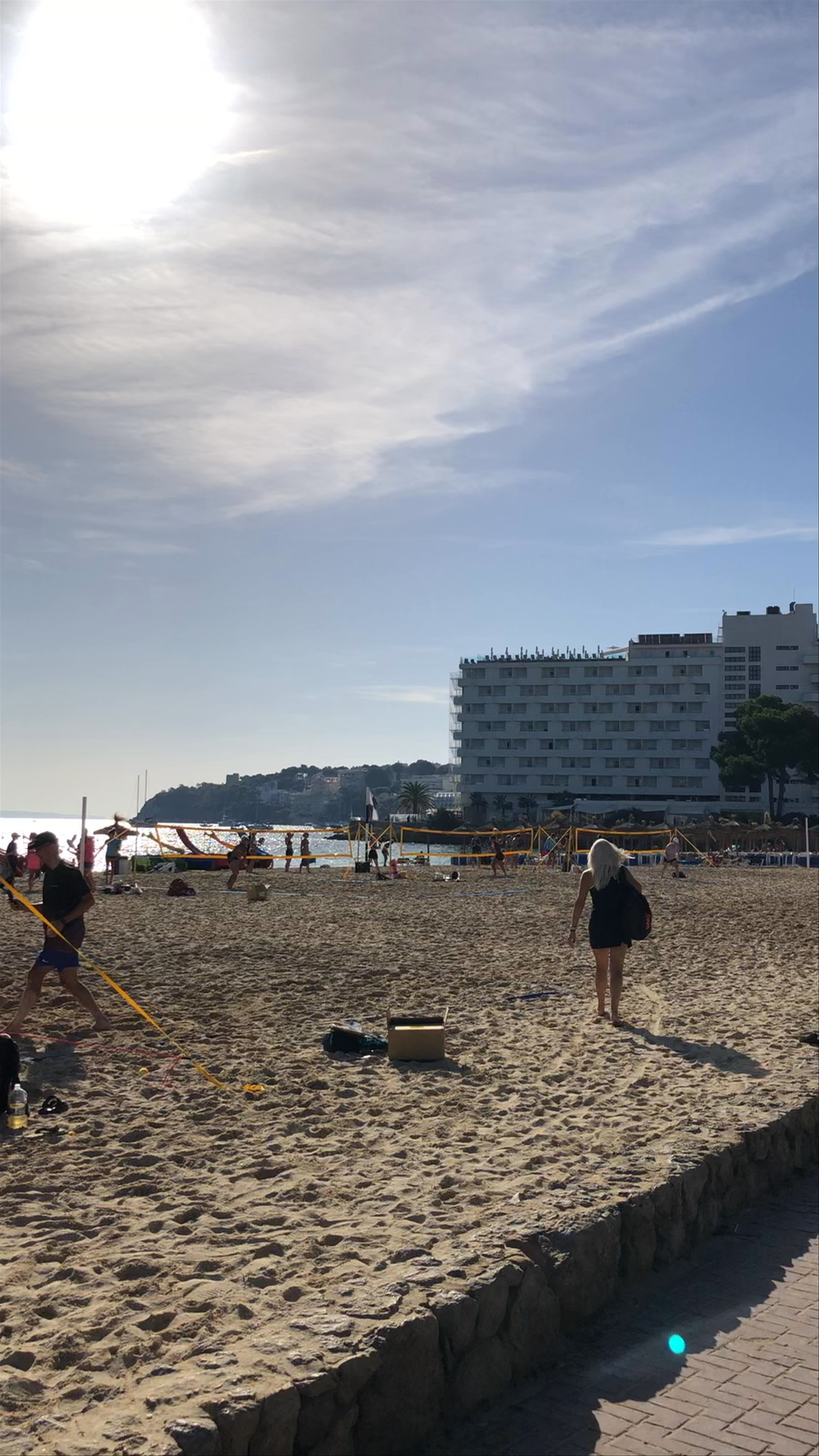 Vibrant Beach Volleyball Action at Playa de Palmanova, Palma Nova