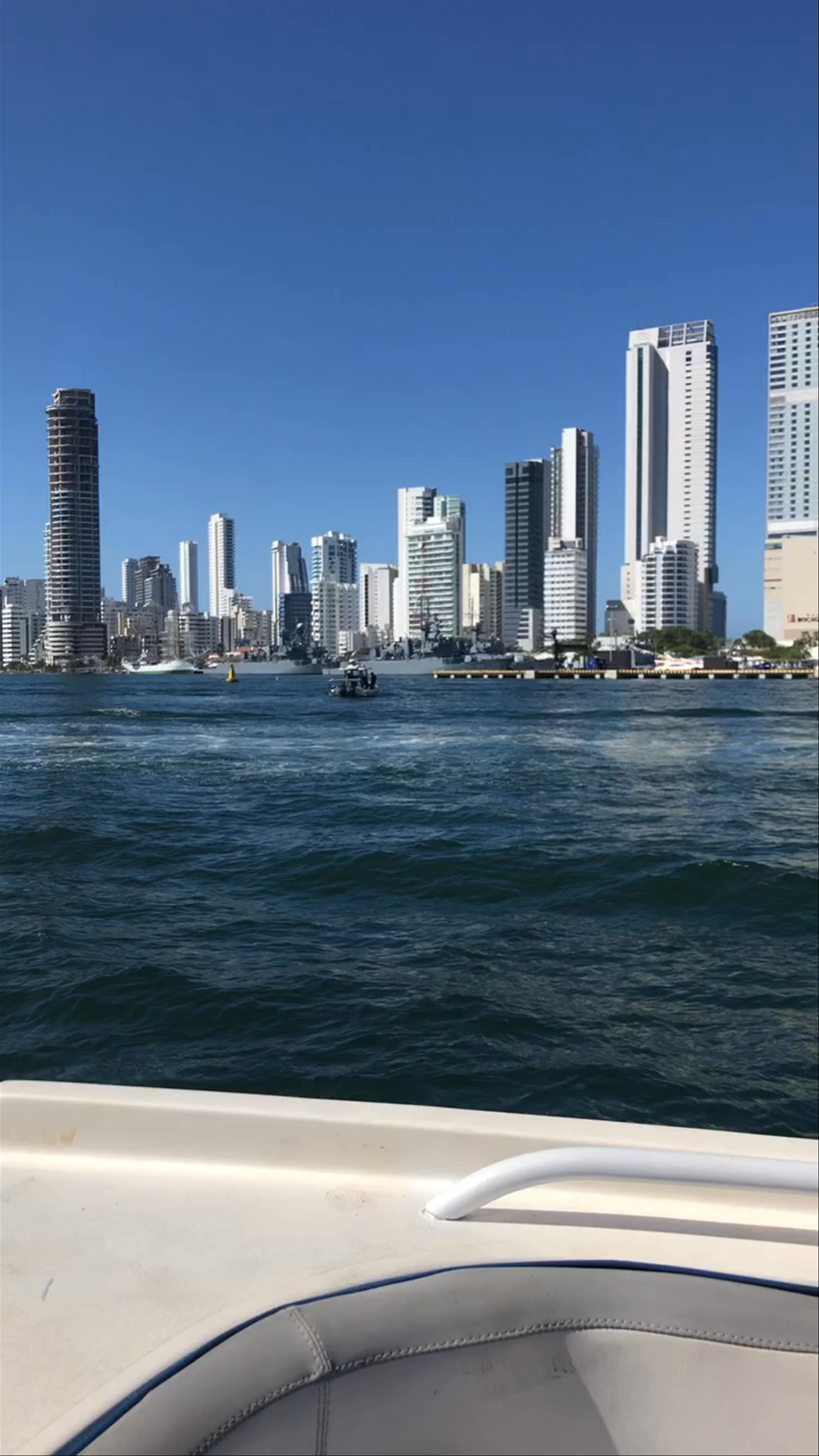 Cartagena Skyline and Waterfront from Bocagrande Bay