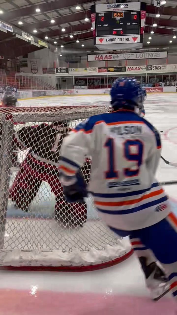 Trip Kuntz: Follows a weird bounce and makes big save.