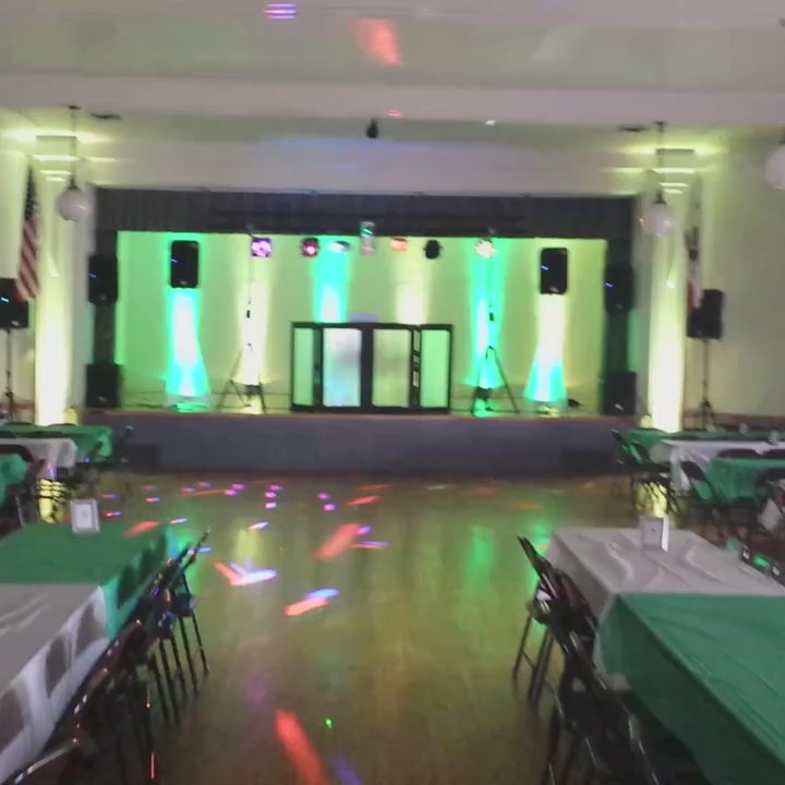 Latin Dj's - Comedians Dinner Show March 19-2016 Dj booth with Uplighting. - DJs Near Me