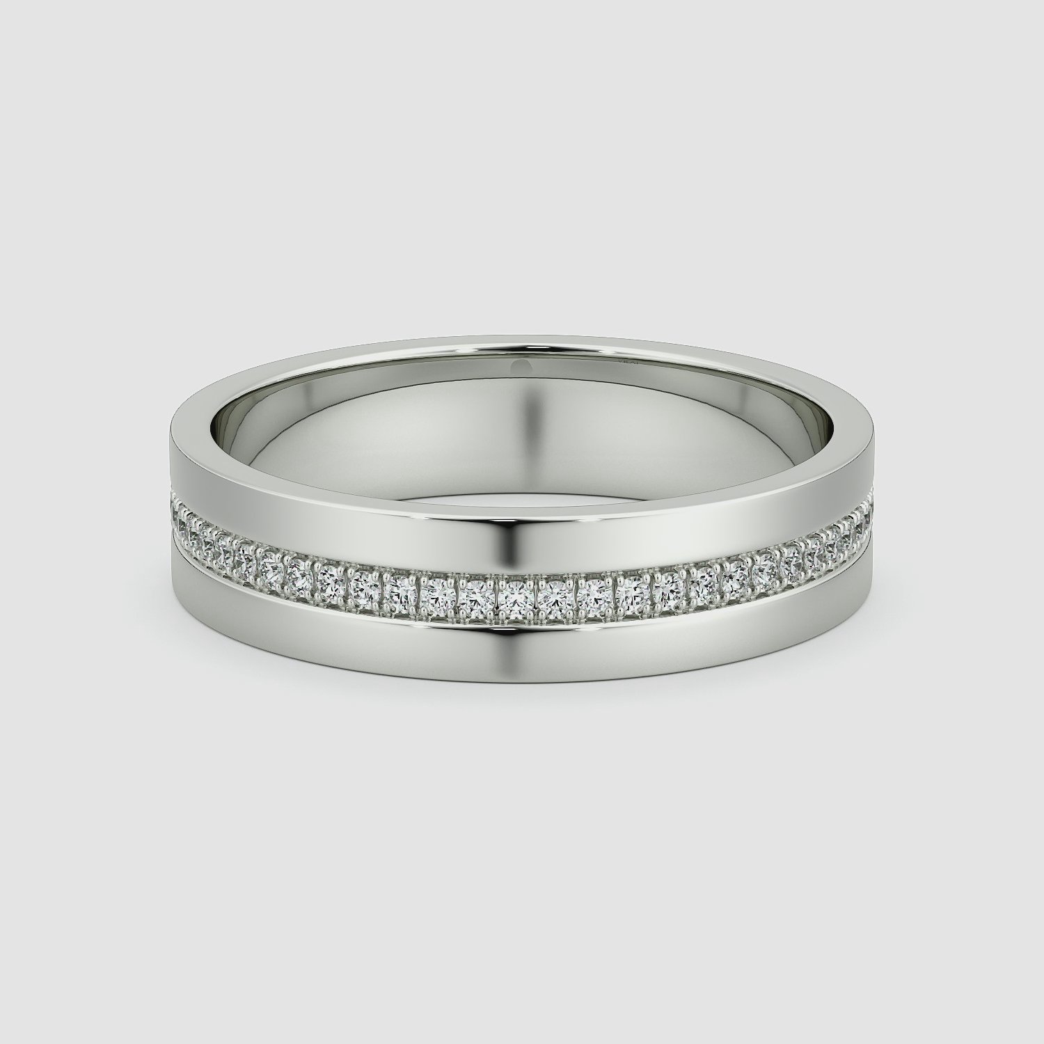 The Pavé Cigar Band | Platinum | bandAccent: Pavé | paveVersion: center