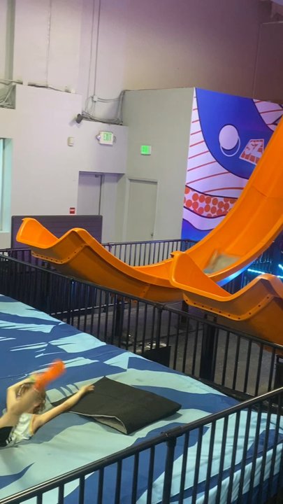 Sky Zone Trampoline Park - the huge slides that they had for the bigger kids !! - Trampoline Parks Near Me - Dublin, California