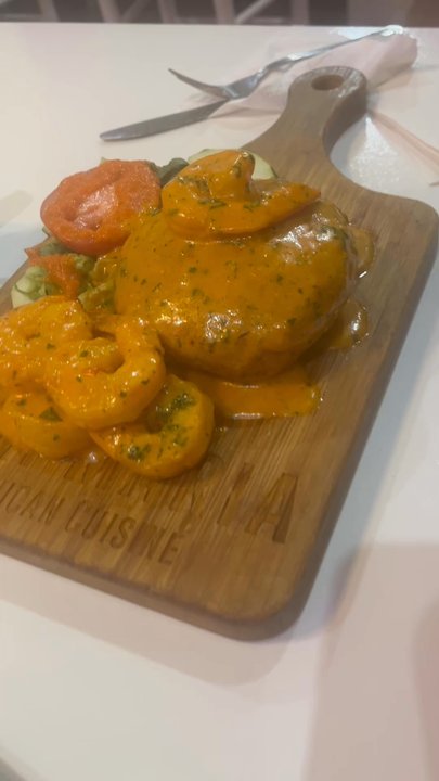 Doña Maria - Dominican Cuisine - My hubby had the Mofongo with shrimp in garlic sauce (mofongo con camarones al ajillo) - Dominican Near Me - Irving, Texas