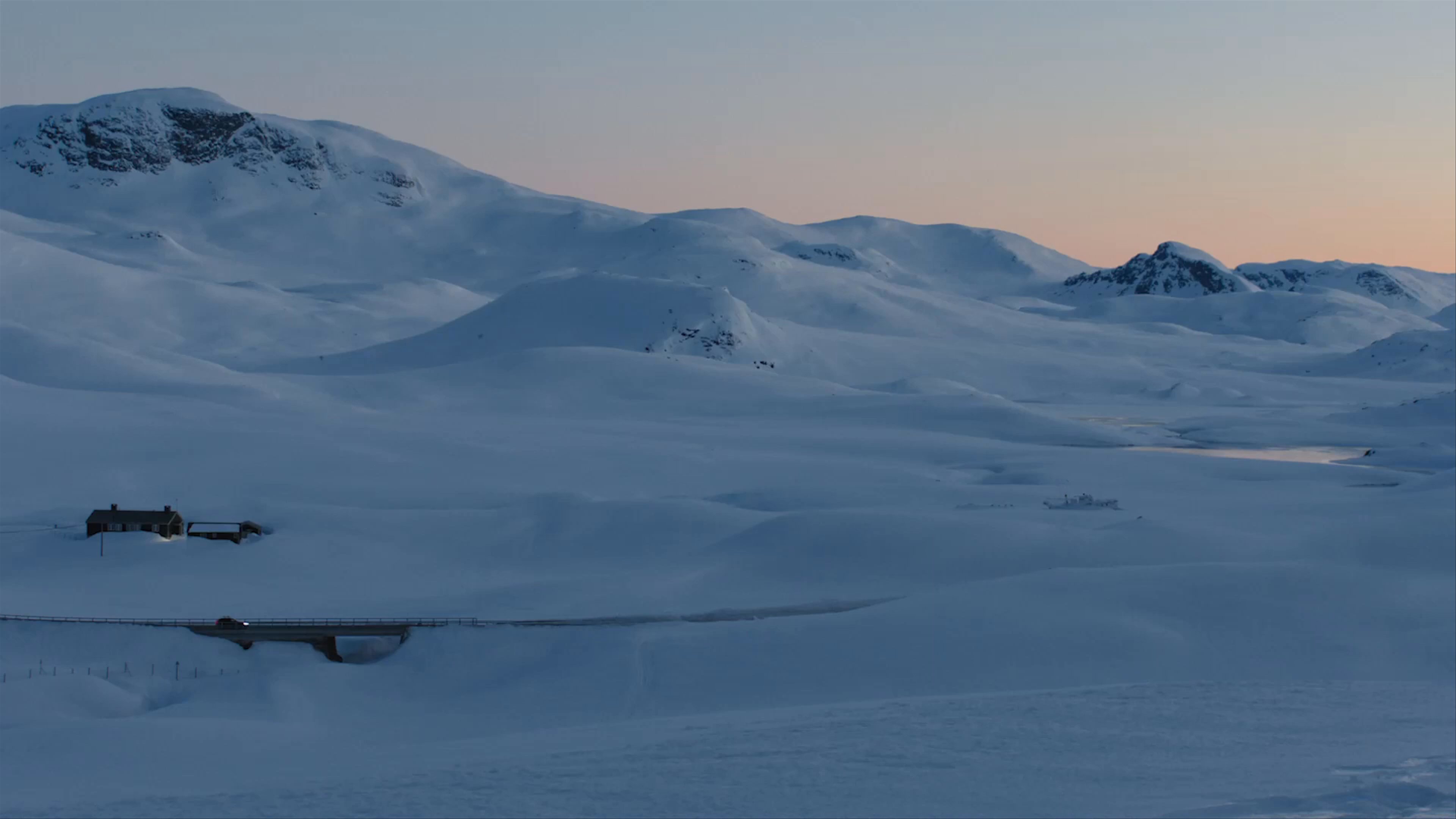 Drone: Alta X providing aerial cinematography for XC60 Winter Wheels and Accessories for Film in Norway - Volvo, demonstrating High-speed tracking capabilities and cinematic aerial storytelling.