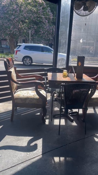 Rebel & Rose - Patio space is small but cute. Fur baby friendly, but very uncomfortably hot during Texas summers. Fans blow hot air only :( - Sports Bars Near Me - Dallas, Texas