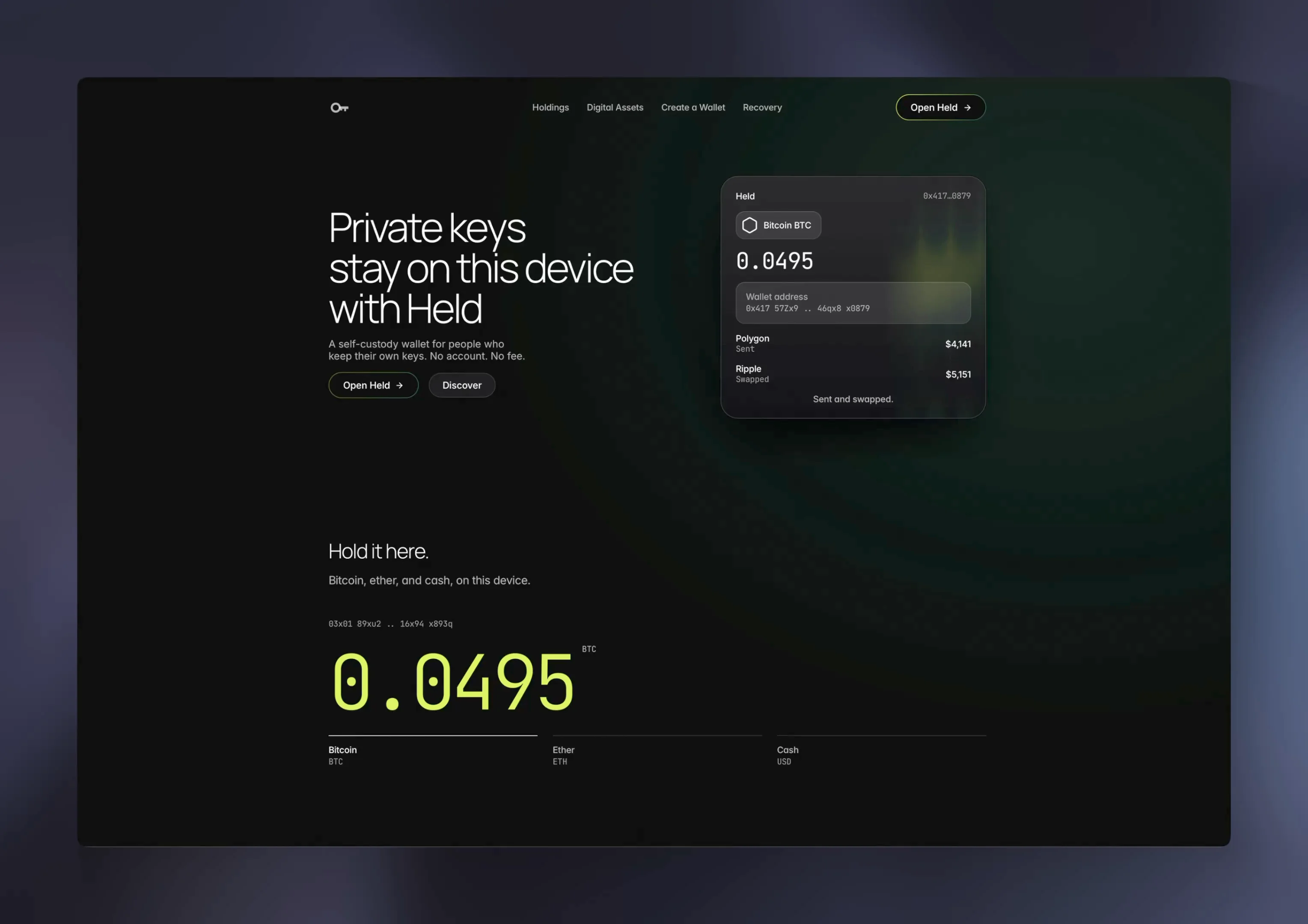 Held Crypto Wallet