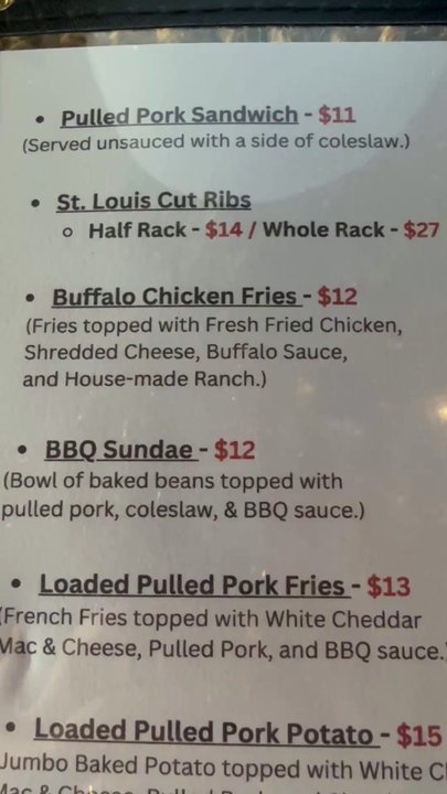 Fisher's Roadhouse Cafe - The menu - Food Trucks Near Me - Montross, Virginia