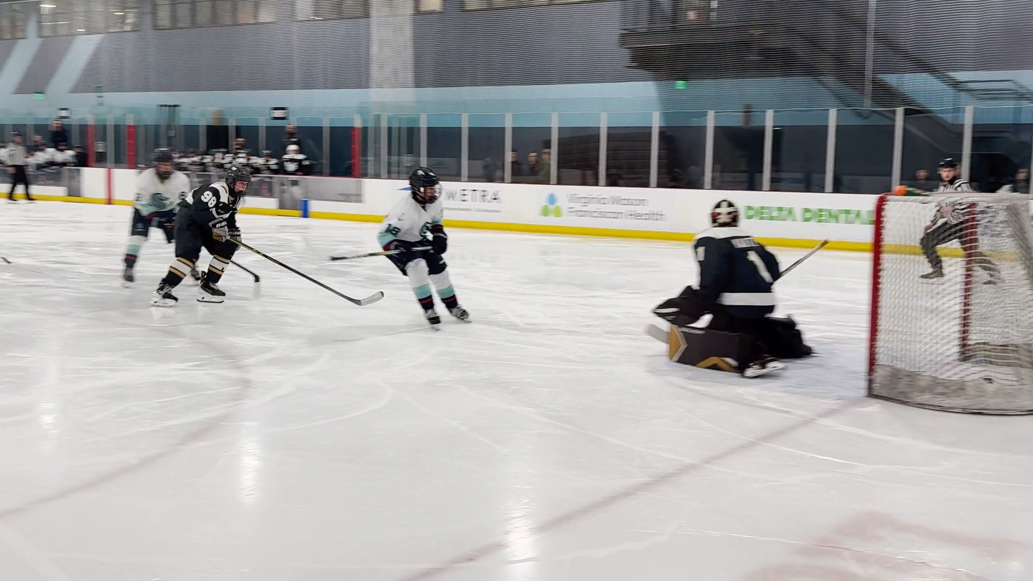 Patience. Break away goal, 5 hole. vs Star Academy U15 Prep CSSHL. #18 White, Center.