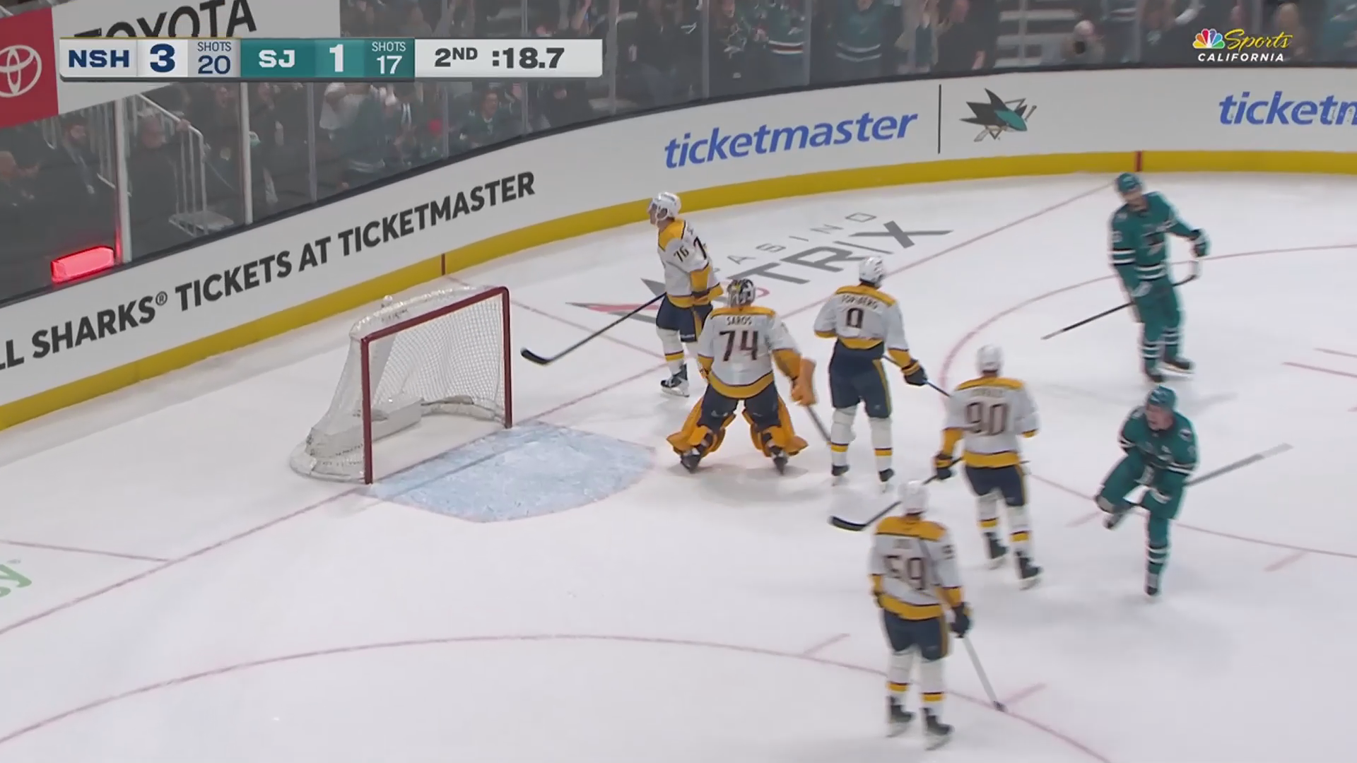 Forsberg Leads Nashville — Stunning Comeback After Sharks Tie It at 3-3 · Apr. 4, 2026