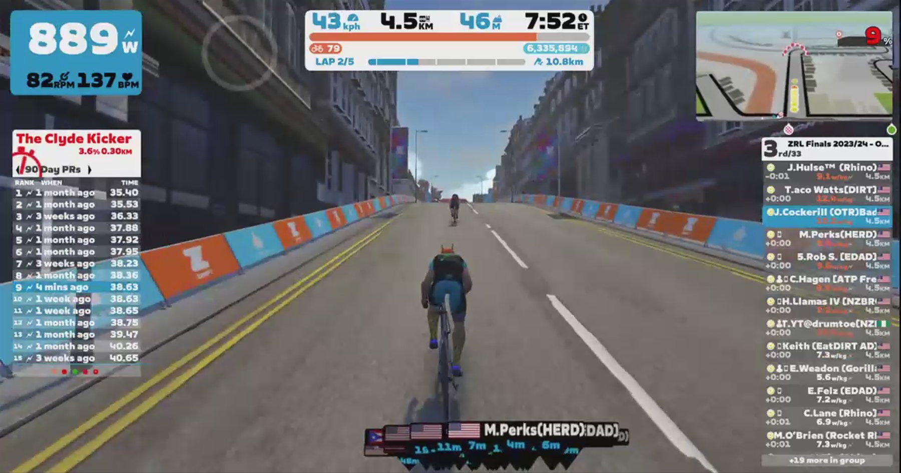 Zwift - Race: ZRL Finals 2023/24 - Open AMERICA Division 1 - Cup Final (Part1) (D) on Glasgow Crit Circuit in Scotland