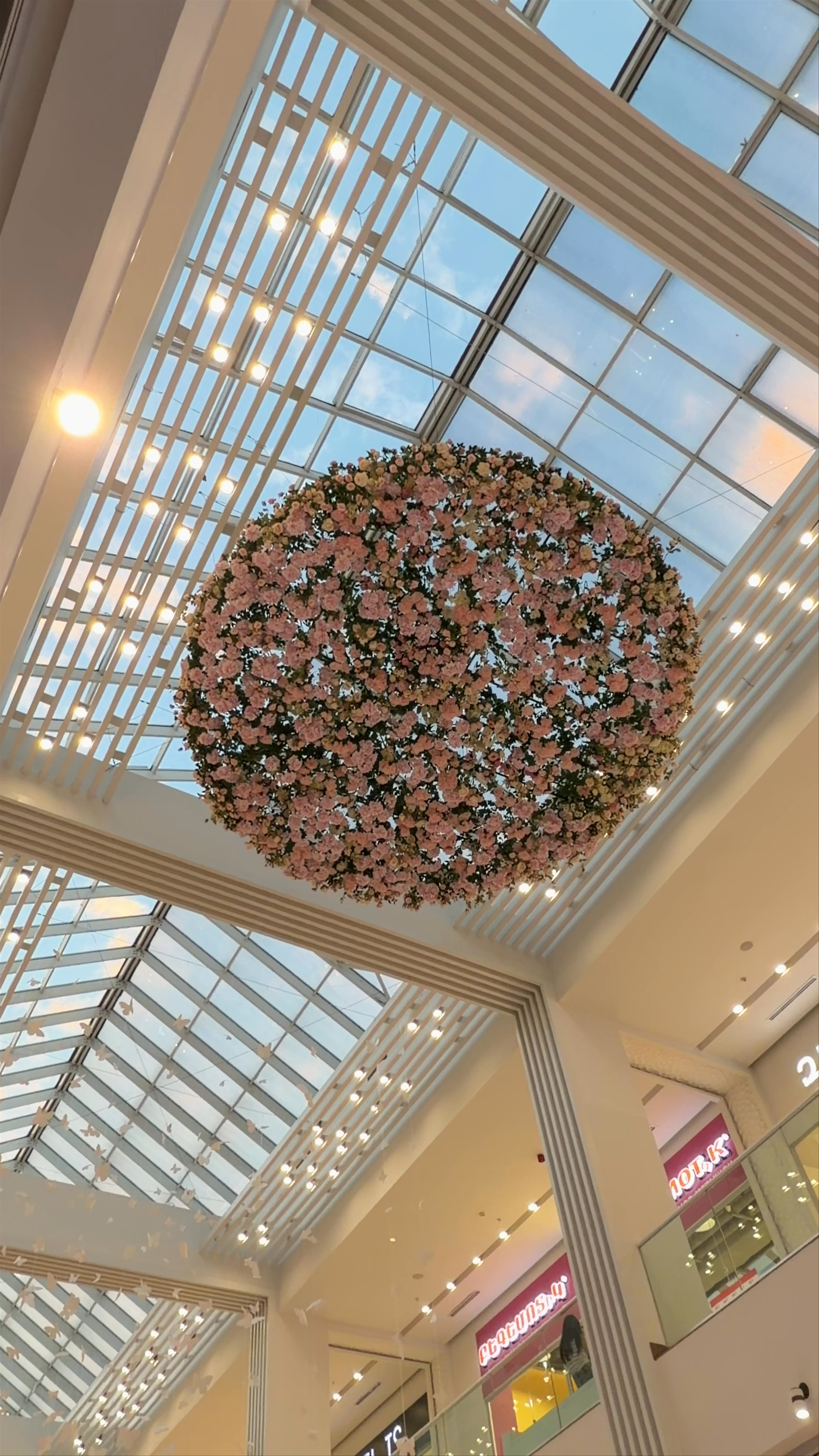 RIO Mall Yerevan: Modern Shopping with Stunning Floral Ceiling Art