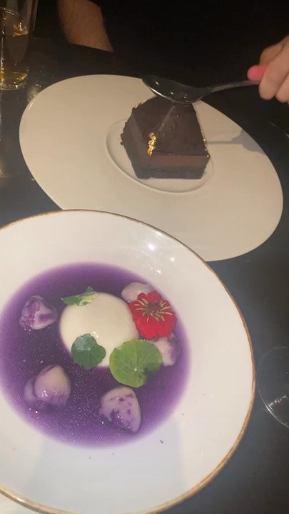 Kai - Infinity Pond panna cotta and Mt Fuji brownie desserts - Asian Fusion Near Me - Plano, Texas