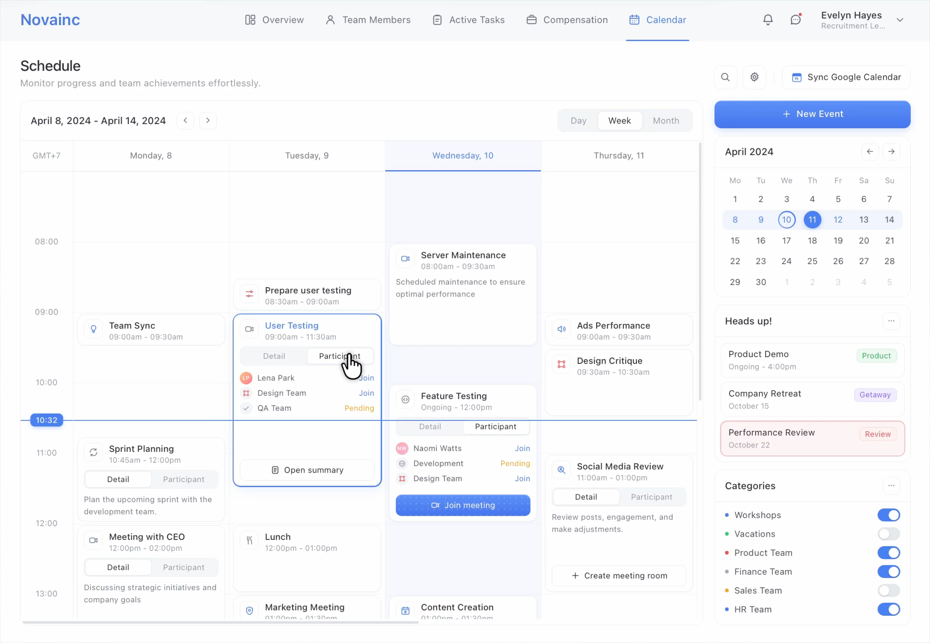 Calendar Interaction