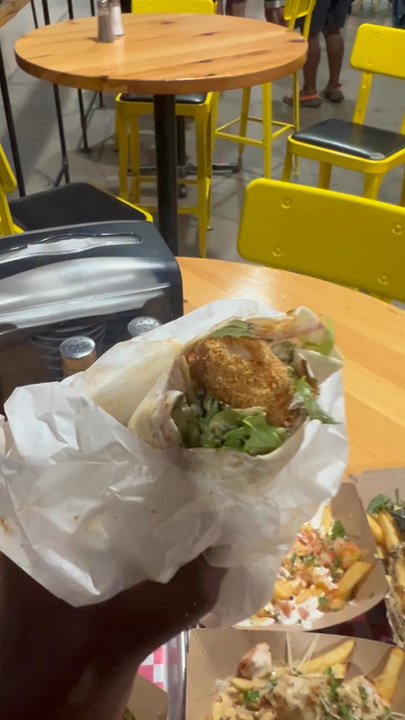 Curds and Whey Gourmet - Shrimp Po boy wrap!!! - Salad Near Me - Tulsa, Oklahoma