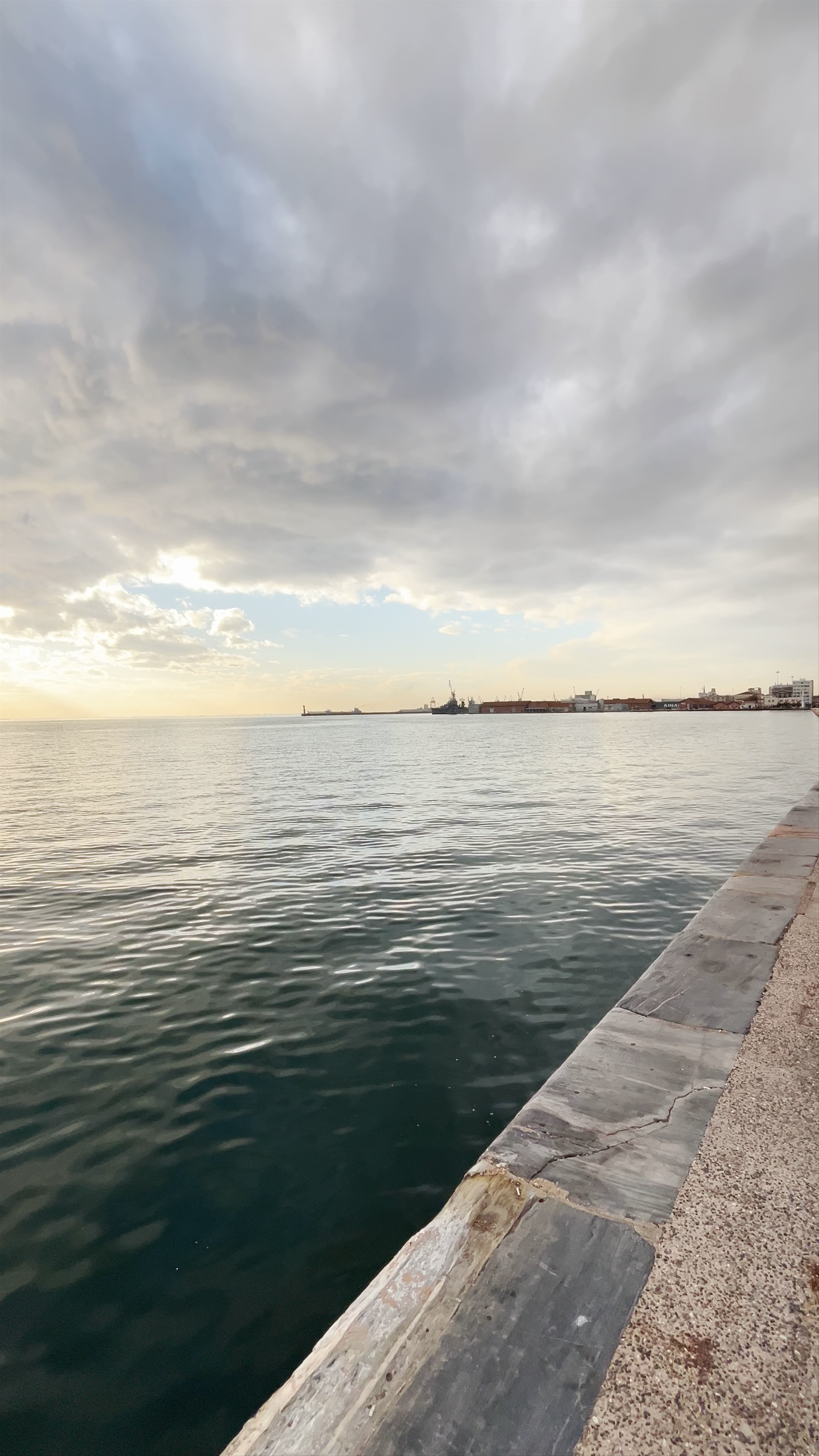 Peaceful Sunset Walk at the Port of Thessaloniki