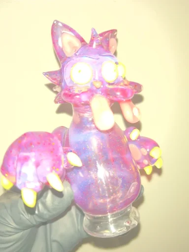 Preview pic of Nerv glass Puffco peak pro crushed opal full body trippy kitty #1