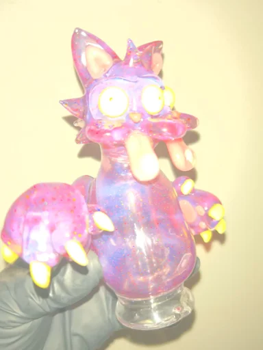 Preview pic of Nerv glass Puffco peak pro crushed opal full body trippy kitty #1