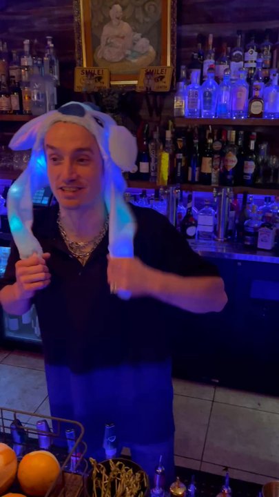 1331 Cocktails - The bar manager came in with a stitch beanie for JV. This was him working the ears! - Bars Near Me - Napa, California