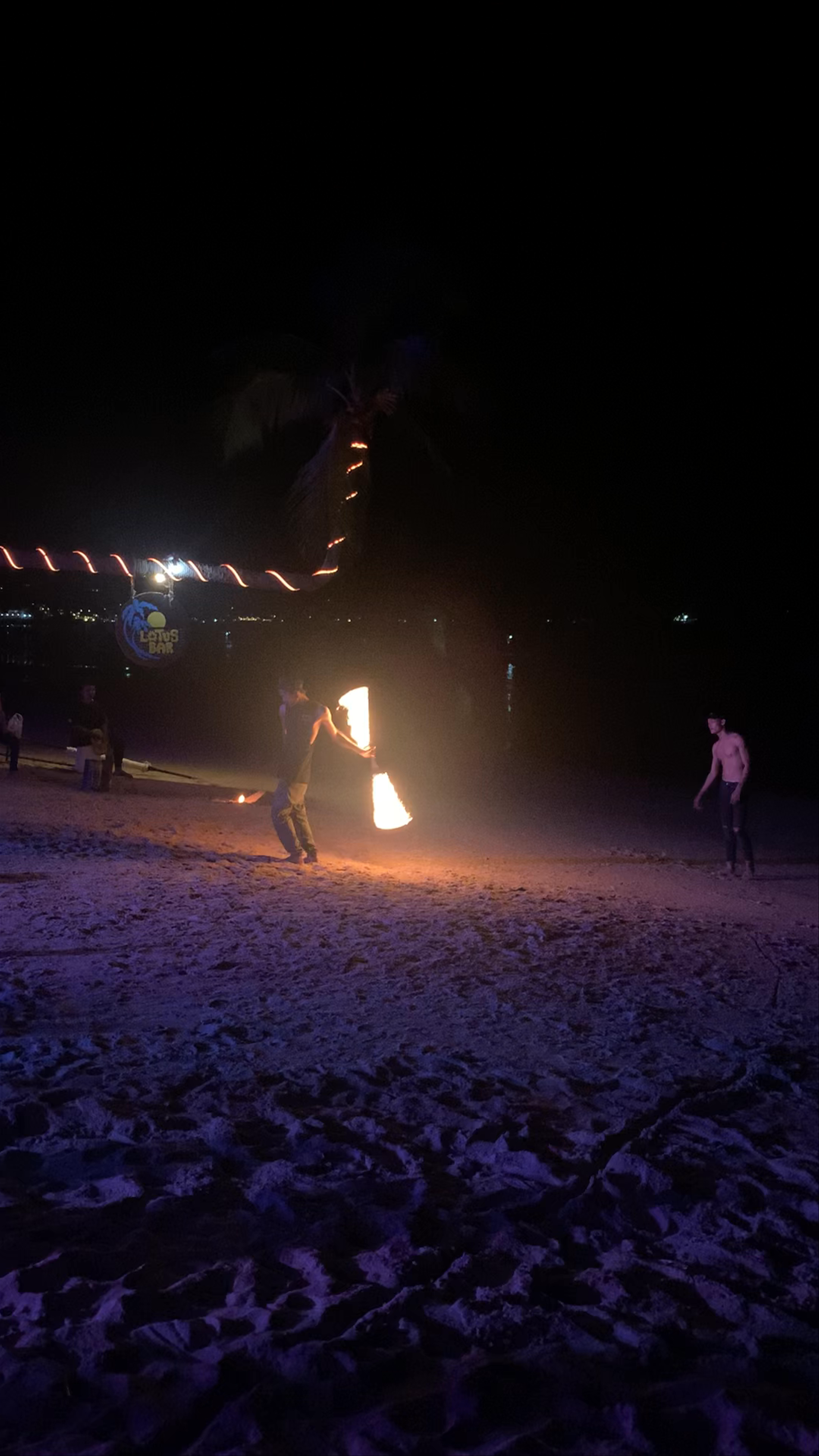 Dazzling Fire Performance on Koh Tao Beach at Night