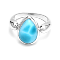 Larimar Pear Sterling Silver Ring