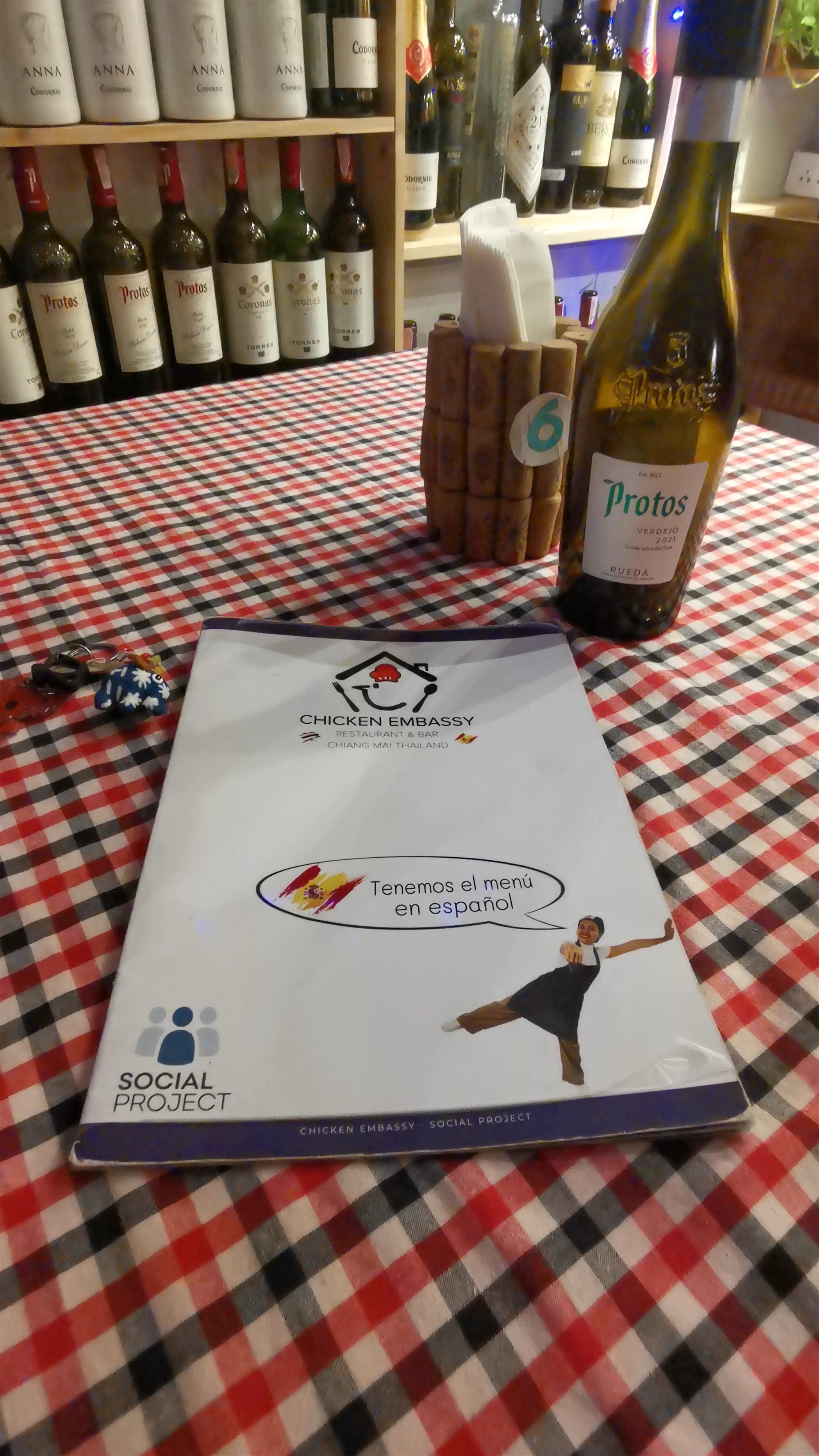 Cozy Evening at Chicken Embassy in Chiang Mai: Wine and Warm Vibes
